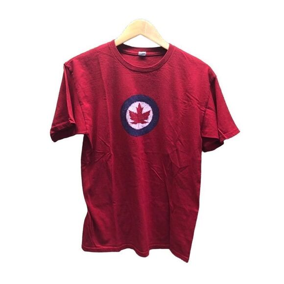 Royal Canadian Air Force Roundel Maple Leaf Military Seal Cotton T-shirt Medium - Picture 1 of 5